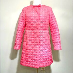 Kate Spade Hot Pink Quilted Puffer Long Female Jacket, Size M